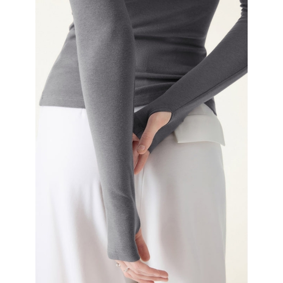 OGL Charcoal Long Sleeve Top with Built-in Bra - Picture 9 of 10